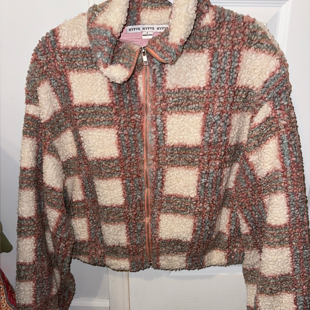pink and blue teddy jacket